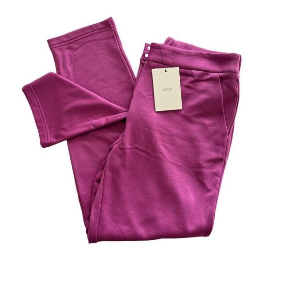 NWT A.L.C. Hot Pink Suit Pants Trousers Straight Leg Zip Fly Women Small Petite - Picture 4 of 11